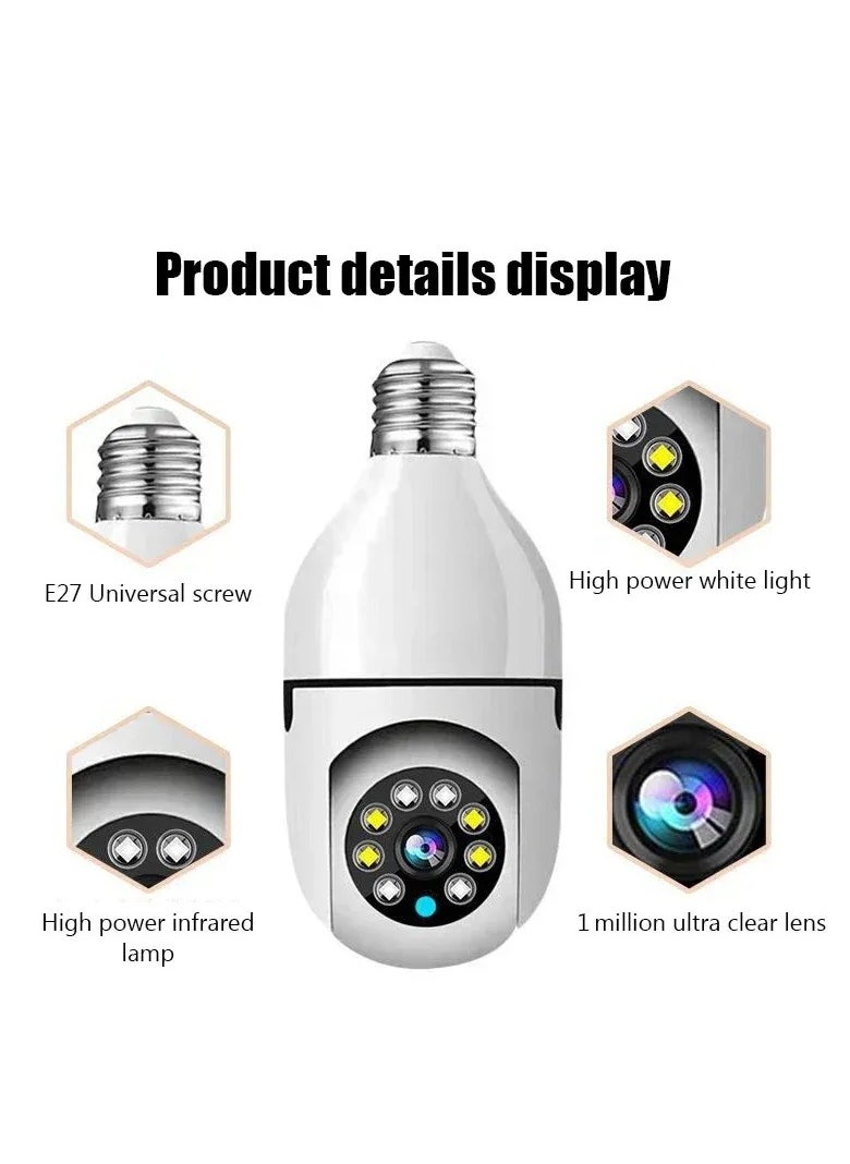 Generic - Wireless Tovnet Wifi Pan Tilt Light Bulb Security Camera 360 Degrees 3.0MP Cam Home Surveillance CCTV Panoramic IP Camera with Night Vision Smart Motion Detection - Image 1