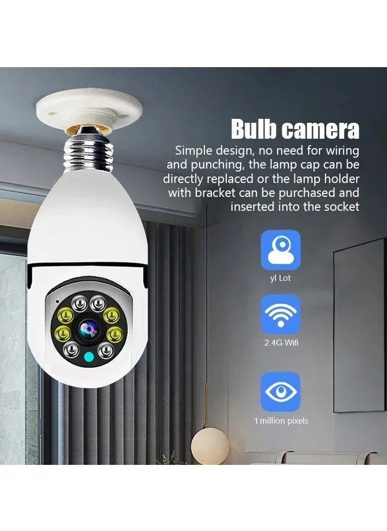 Generic - Wireless Tovnet Wifi Pan Tilt Light Bulb Security Camera 360 Degrees 3.0MP Cam Home Surveillance CCTV Panoramic IP Camera with Night Vision Smart Motion Detection - Image 1