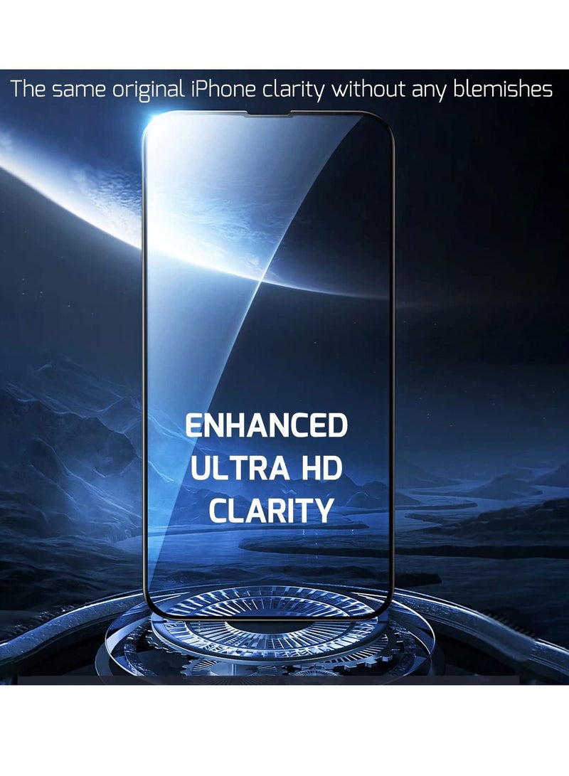 BORTONY Tempered Glass 2 Pack Screen Protector (14 Pro Max) Film Full Coverage Edge to Edge Case Friendly 9D Screen Protector For Apple iPhone 14 Pro Max 6.7'' Clear/BLACK - Image 5