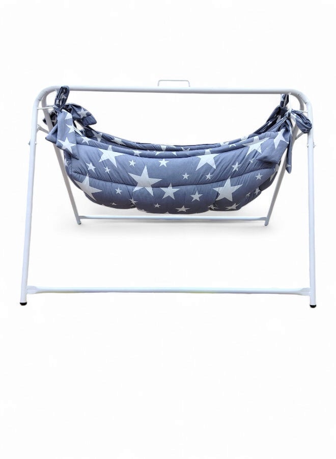 RIVAL Portable Baby Cradle with Durable Metal Frame - Soothing Manual Swing Bed for Infants & Newborns - Lightweight & Easy to Assemble - Image 4