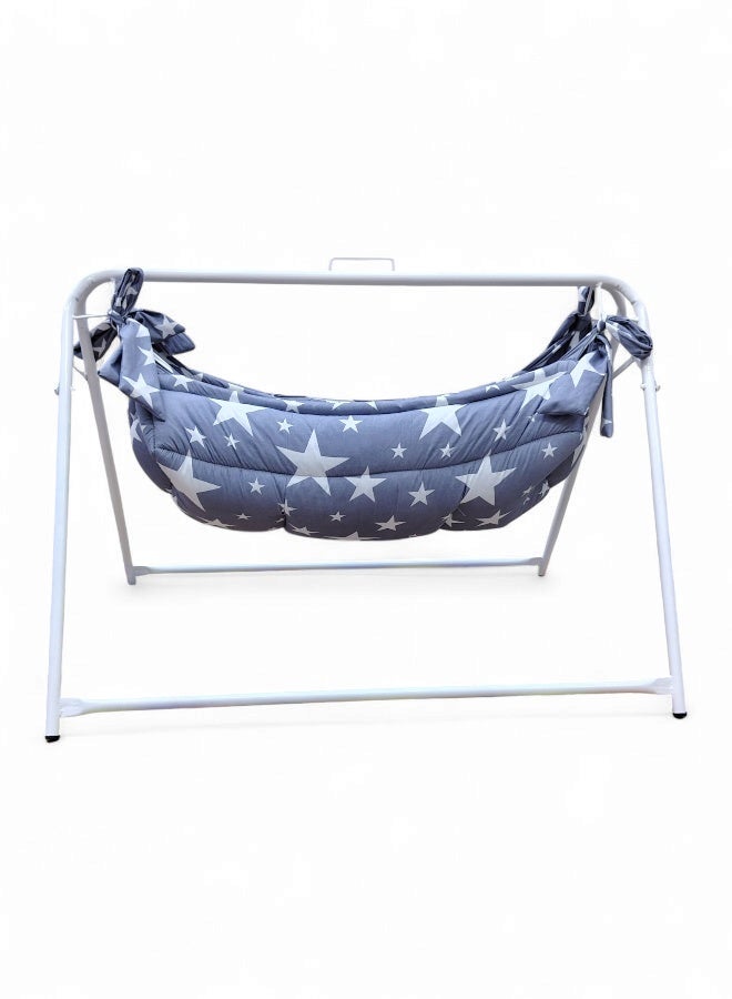 RIVAL Portable Baby Cradle with Durable Metal Frame - Soothing Manual Swing Bed for Infants & Newborns - Lightweight & Easy to Assemble - Image 2