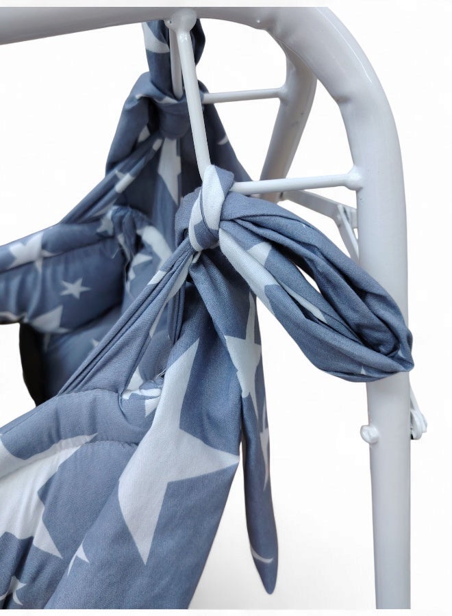 RIVAL Portable Baby Cradle with Durable Metal Frame - Soothing Manual Swing Bed for Infants & Newborns - Lightweight & Easy to Assemble - Image 5