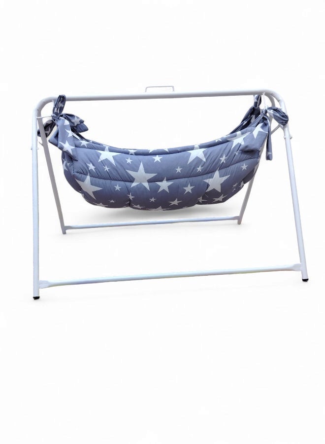 RIVAL Portable Baby Cradle with Durable Metal Frame - Soothing Manual Swing Bed for Infants & Newborns - Lightweight & Easy to Assemble - Image 1