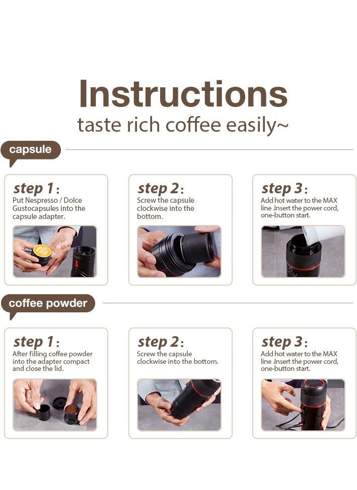HiBREW HiBREW Handheld Portable Travel Car Low Power Coffee Maker Usb Cafetera Portatil Portable Coffee Maker 80W  H4-UK-BAG-HOLDER  - Image 5