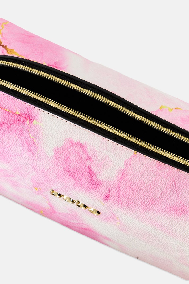 bebe Marble Print Cosmetic Pouch, Multicolor - Image 3