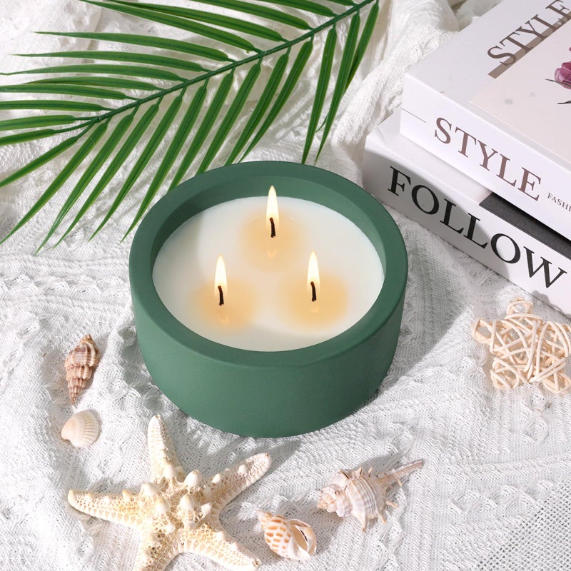 Viyffo 3 Wick 20oz Large Green Scented Candle â€“ Pine & Cinnamon, Non Toxic Soy Candle for Women & Men, Matte Ceramic Jar, Perfect Luxury Home Fragrance, Elegant Winter DÃ©cor & Premium Gift - Image 2