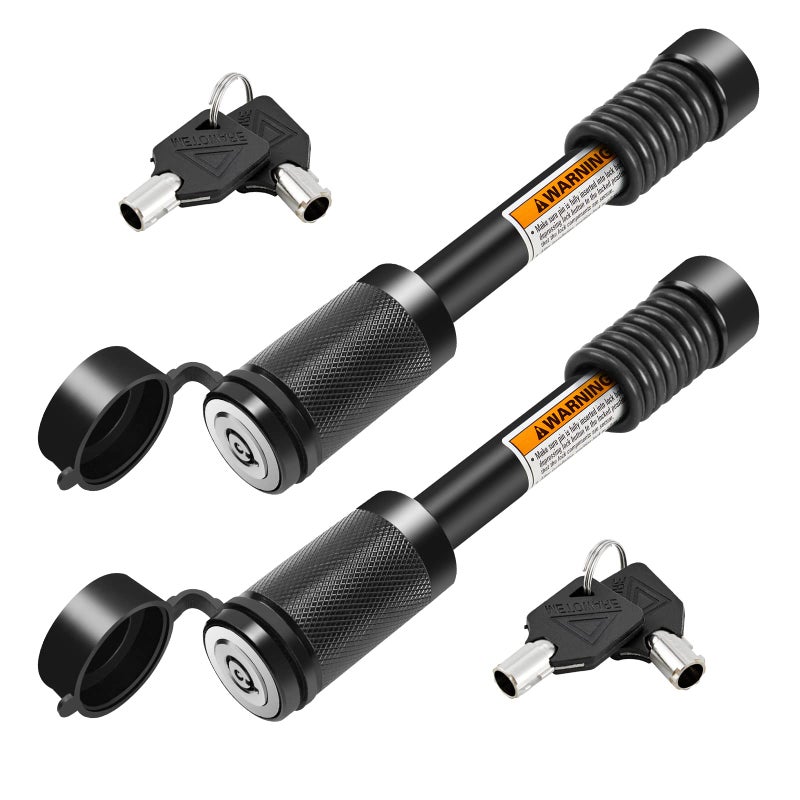 METOWARE Trailer Hitch Lock Hitch Receiver Pin Lock Fits Class III IV V and 2 312 Receiver with 58 Dia 4 Lock Pin and 8 AntiRattle Rubber ORings Receiver Hitch Lock 2 Pack