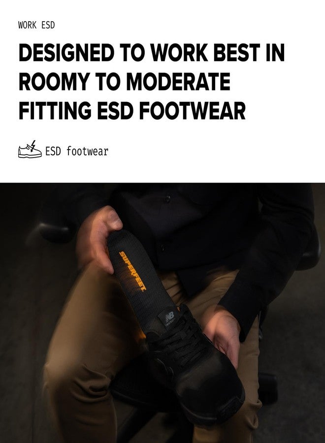 سوبر فييت نعال Superfeet Work ESD - حماية من الشحنات الكهروستاتيكية، وتبطين لامتصاص الصدمات في الكعب، ودعم متين لأحذية السلامة وأحذية العمل، مقاس 11.5-13 للرجال / 12.5-14 للنساء - Image 5