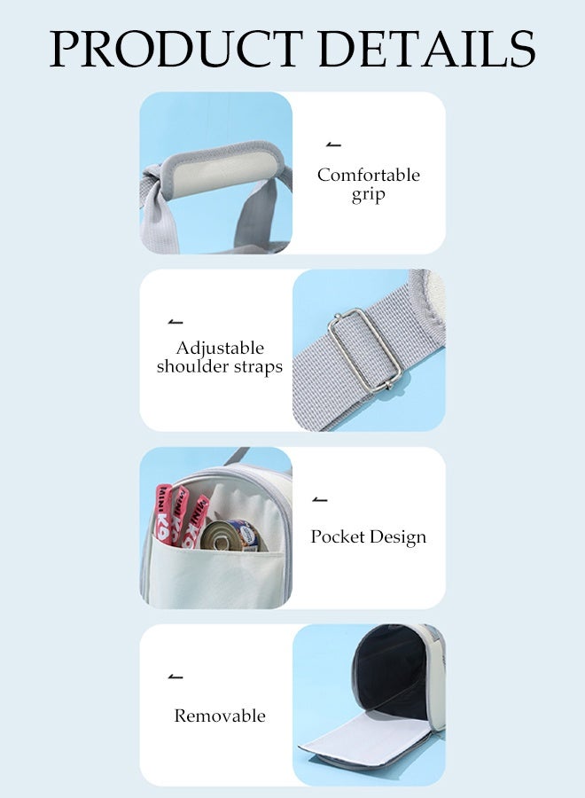 DUNISO حقيبة نقل حيوانات أليفة محمولة قابلة للطي مع حزام كتف قابل للتعديل، حقيبة سفر مريحة وجيدة التهوية للحيوانات الأليفة الصغيرة والمتوسطة مثل القطط. - Image 4