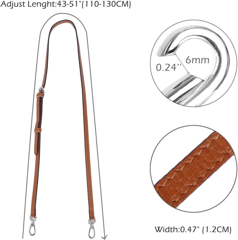 Live Up Full Grain Purse Strap Genuine Leather Replacement for Cross Body Bag Handbags - Image 4