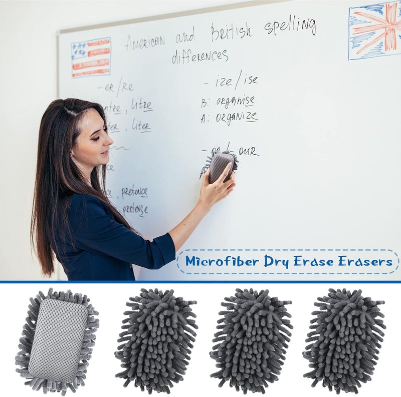 Epakh 12 Pieces Microfiber Shag Whiteboard Eraser Washable Magnetic Board Eraser Dry Chalk Erase Board Eraser for Chalk, Markers, Home, Classroom and Office - Image 5
