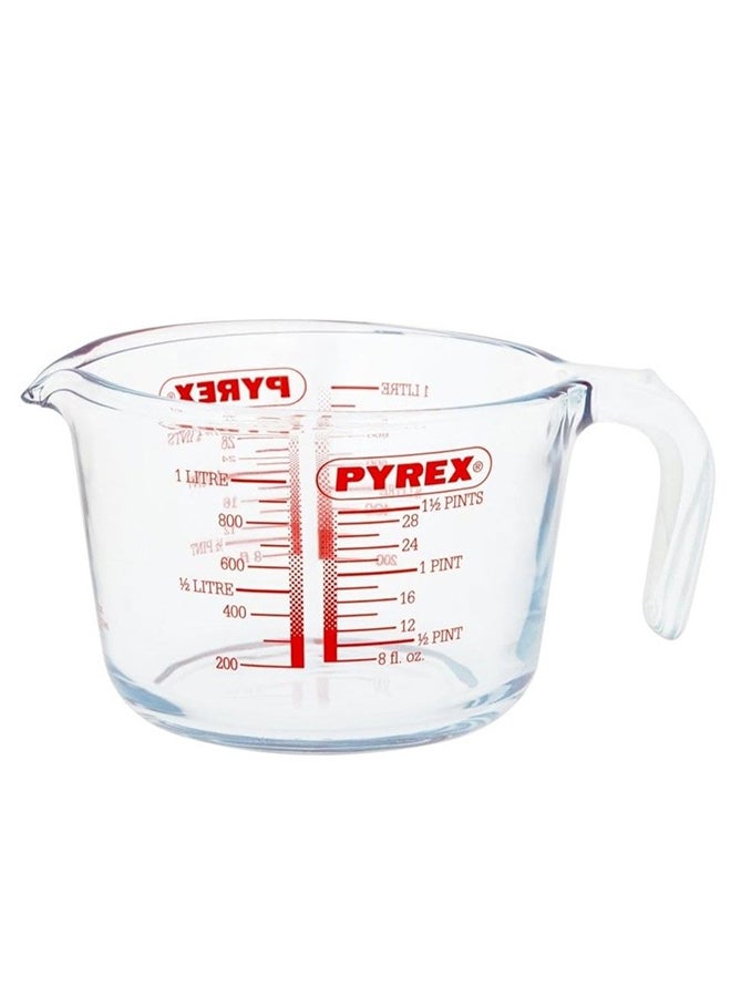 Pyrex Measuring Jug 1L , Clear Glass Measuring Cup with Easy-Pour Spout, Heat Resistant Borosilicate, Microwave & Dishwasher Safe Kitchen Measuring Tool Clear 1cm - Image 3