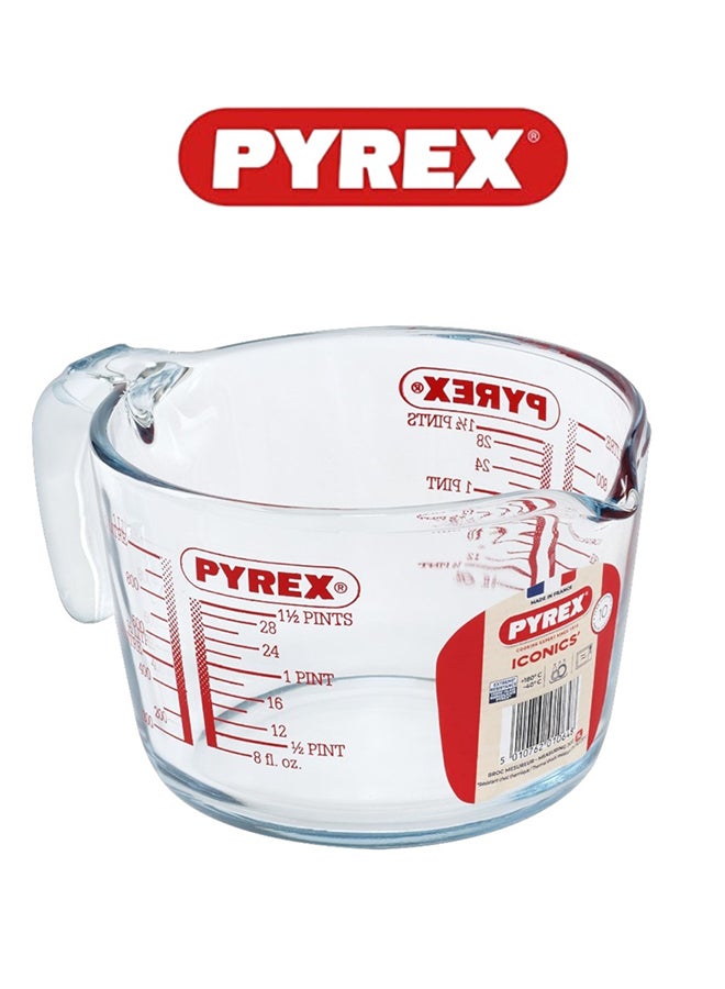 Pyrex Measuring Jug 1L , Clear Glass Measuring Cup with Easy-Pour Spout, Heat Resistant Borosilicate, Microwave & Dishwasher Safe Kitchen Measuring Tool Clear 1cm - Image 1