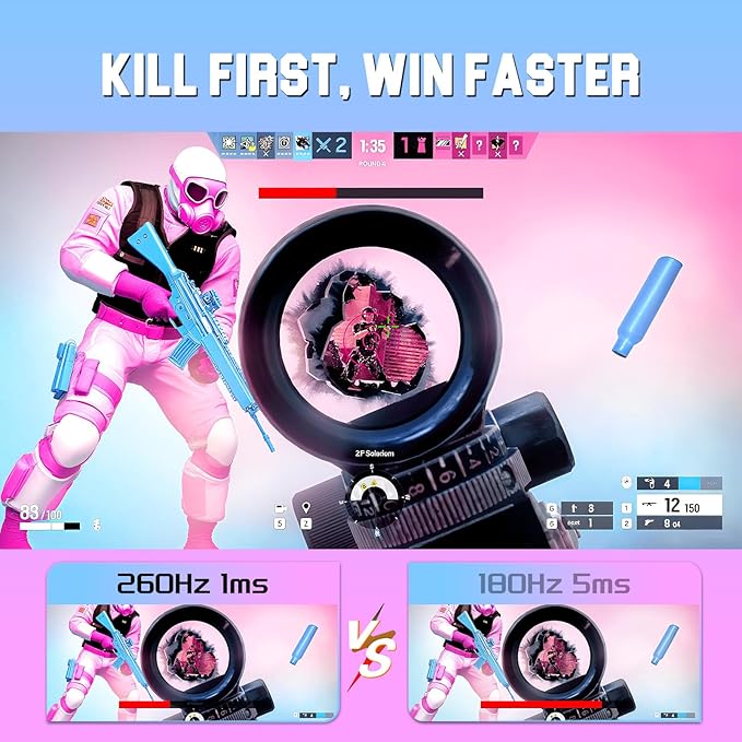 SANSUI 27 Inch WQHD Fast IPS Gaming Monitor 260Hz 1ms AMD FreeSync Premium Black ESA-G27F6Q PRO - Image 3