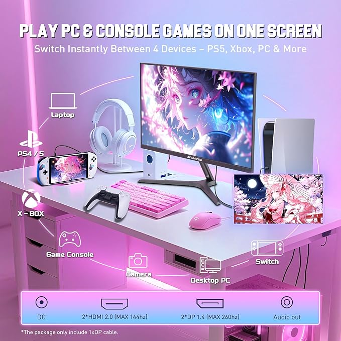 SANSUI 27 Inch WQHD Fast IPS Gaming Monitor 260Hz 1ms AMD FreeSync Premium Black ESA-G27F6Q PRO - Image 5