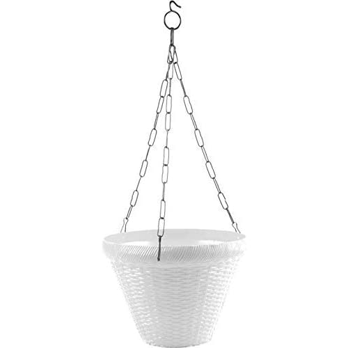 Bianco Multicolor Juhi Round Hanging Pot, Beautiful Hanging Flower Pots, Hanging Planter, Plant Containers Set, Plastic Hanging Pots Set for Garden, Balcony (Pack of 4) (9 Inch) - Image 3