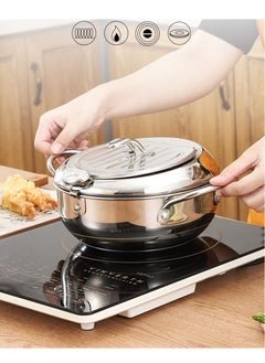 Deep Fryer Pot,2.2L 304 Stainless Steel Tempura Fryer Pan With Temperature Control,Lid,And Oil Drip Drainer Rack For French Fries Shrimp Chicken Wings And Shrimp,20cm - pzsku/Z5FB96A79D0750A26D747Z/45/_/1723278797/41e4be6f-fc4b-43a4-b689-5f2785422c7c