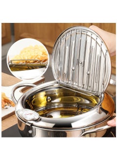 Deep Fryer Pot,2.2L 304 Stainless Steel Tempura Fryer Pan With Temperature Control,Lid,And Oil Drip Drainer Rack For French Fries Shrimp Chicken Wings And Shrimp,20cm - pzsku/Z5FB96A79D0750A26D747Z/45/_/1723278799/018d7fe8-fd7b-4ffd-af01-c20d2e161f73