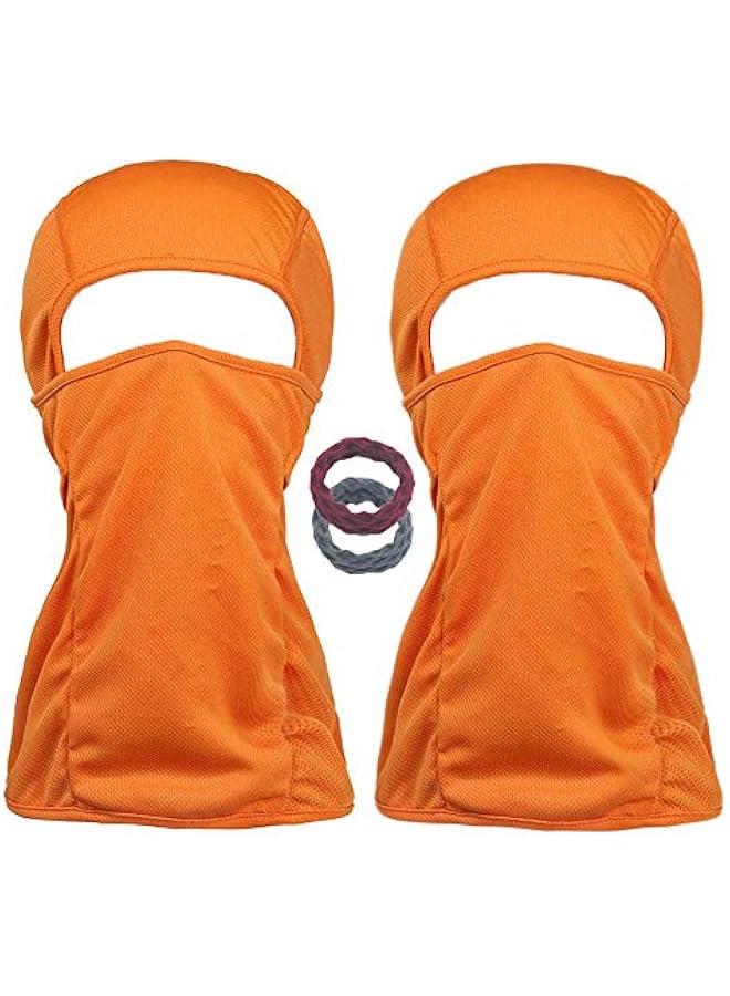 Generic Balaclava Face Mask Windproof Ski Mask Motorcycle Cycling Bike,Neck Warmer Tactical Balaclava Hood Polyester Fleece for Women Men Youth Kids, 2 Pack (Orange)  - Image 1