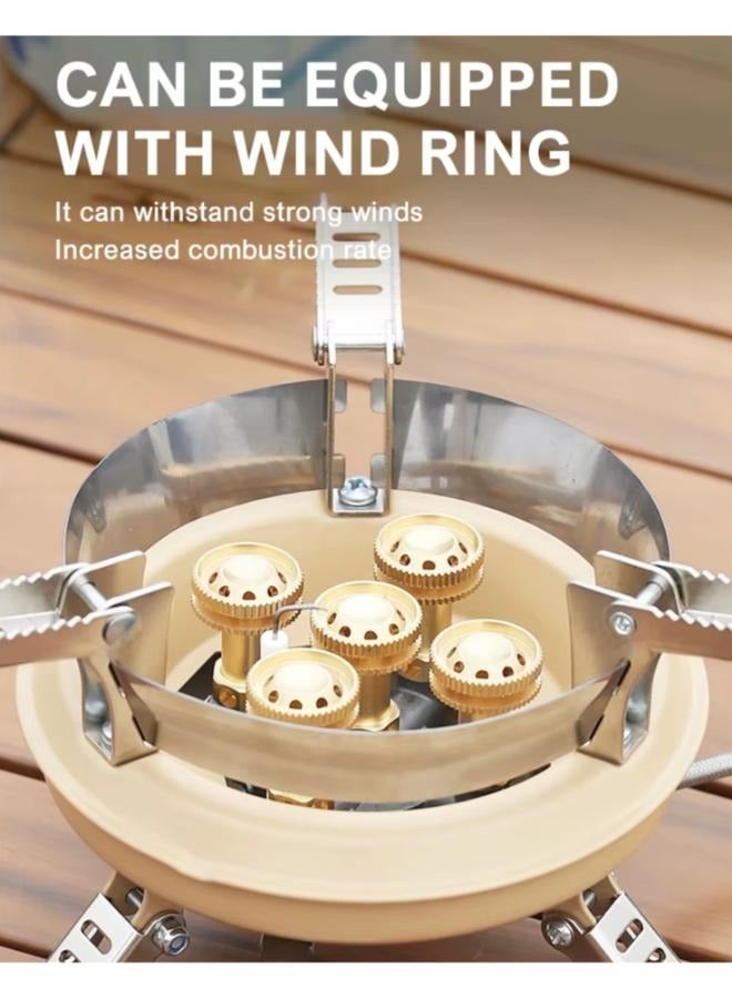 Camping Gas Burner 16000W Mini Camping Stove Portable 5 Core Power Gas Stoves Tourist Picnic Stove with Storage Bag - Image 5