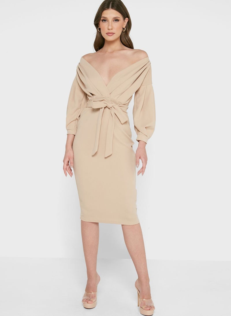 boohoo Bardot Knitted Dress - Image 1