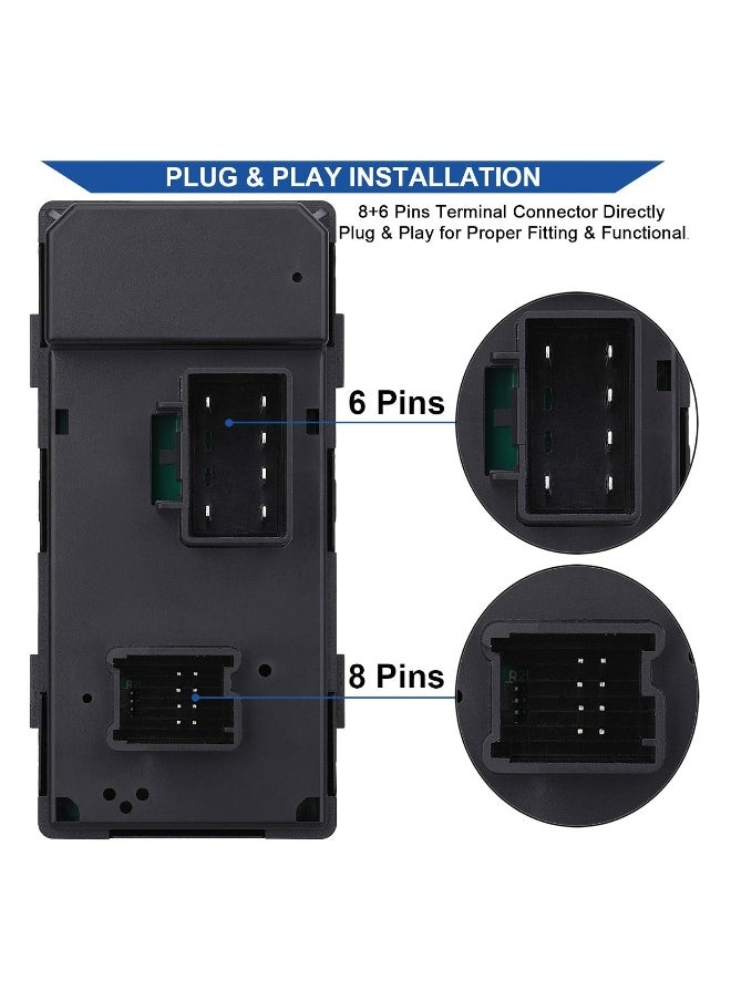 Topleo Driver Side Power Master Window Switch, Compatible with 2007-2013 Chevy Silverado Traverse HHR, GMC Sierra Yukon,Buick Enclave  Replace OE 20945129 25789692  - Image 4