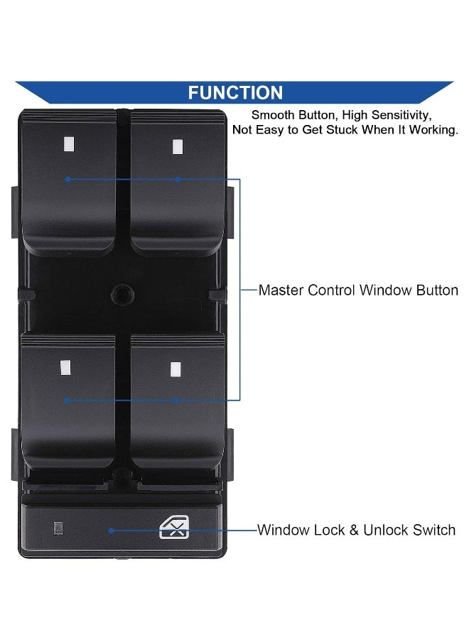 Topleo Driver Side Power Master Window Switch, Compatible with 2007-2013 Chevy Silverado Traverse HHR, GMC Sierra Yukon,Buick Enclave  Replace OE 20945129 25789692  - Image 3
