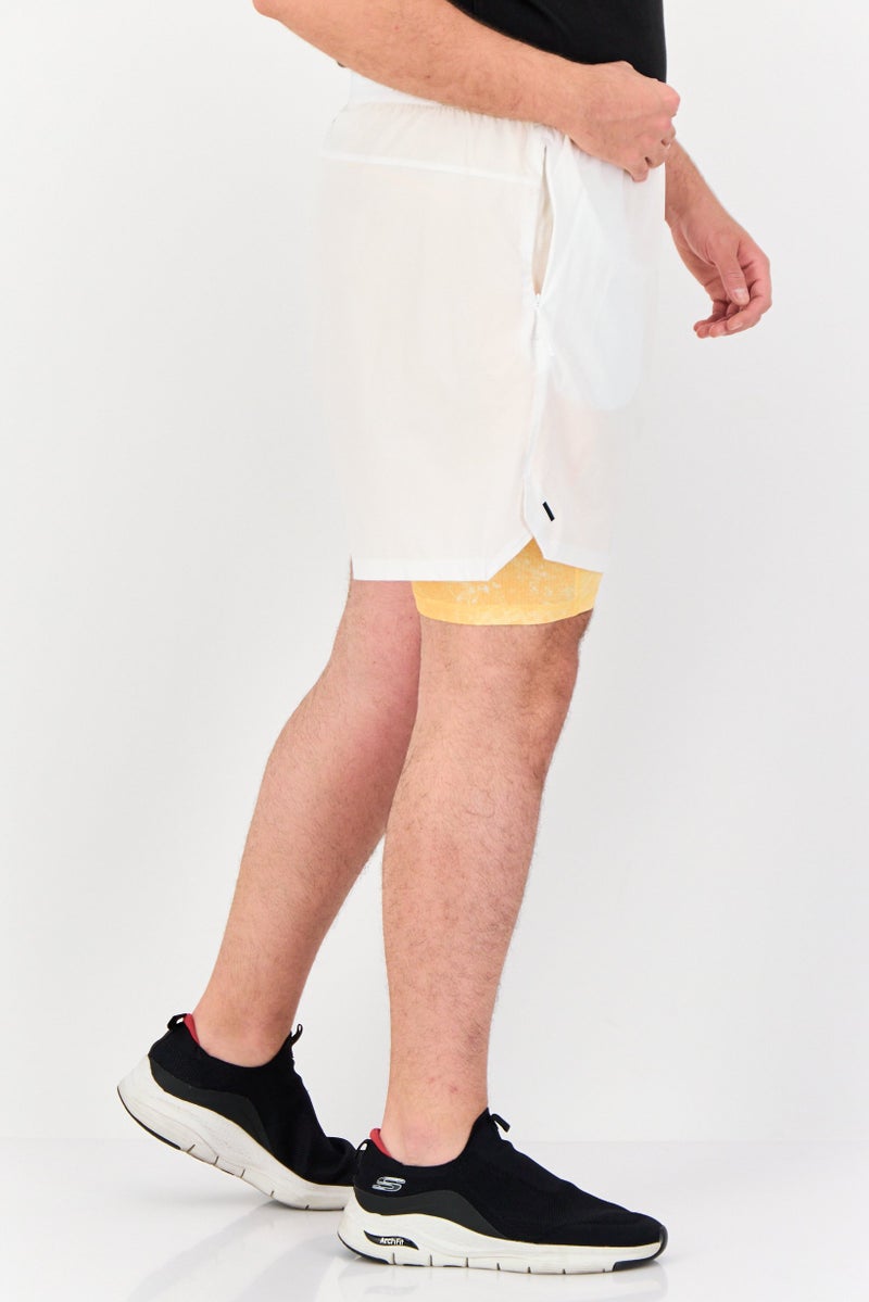 Adidas Men Slim Fit 7 Inseam 2 in 1 Training Shorts, White - Image 3