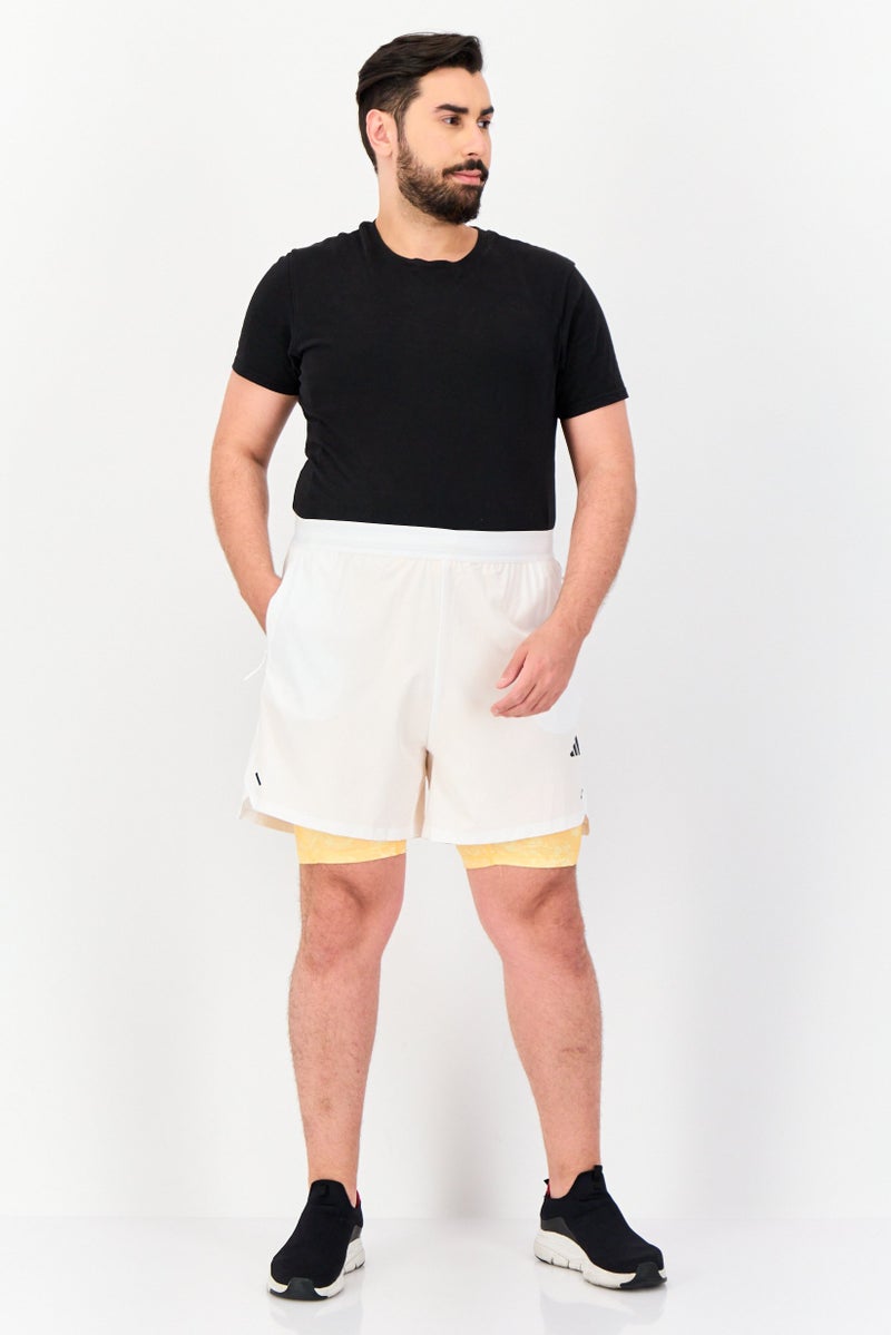 Adidas Men Slim Fit 7 Inseam 2 in 1 Training Shorts, White - Image 2