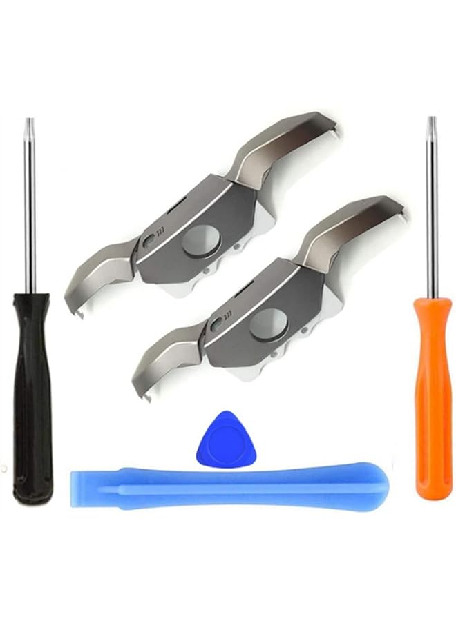 [مُحسّن] قطع غيار مصدات أزرار Lb Rb ومشغلات إصدار فائق المتانة + طقم إصلاح مفك براغي T6 T8 متوافق مع وحدة تحكم Xbox One E Lite [غير أصلية] (عبوة من قطعتين) - Image 1