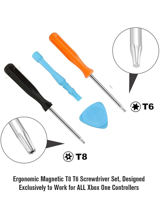 [مُحسّن] قطع غيار مصدات أزرار Lb Rb ومشغلات إصدار فائق المتانة + طقم إصلاح مفك براغي T6 T8 متوافق مع وحدة تحكم Xbox One E Lite [غير أصلية] (عبوة من قطعتين) - Image 2