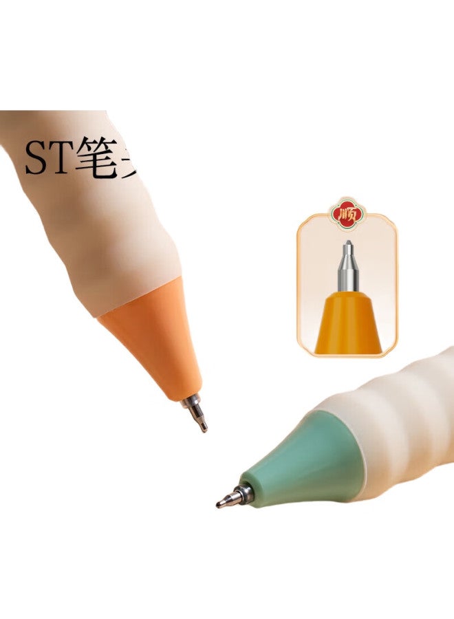 Deli Future Prospects Text Control Press Neutral Pen 0.5Mm St Pen Head Quick-Drying Student Brush Pen Student Neutral Pen Exam Pen Black 4Pcs/Box Sa255 - Image 2