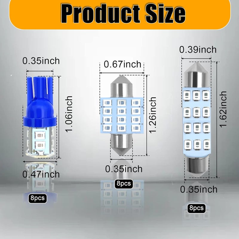 QuicTO LED Interior Light Set - 24 Pieces, Blue - Image 2