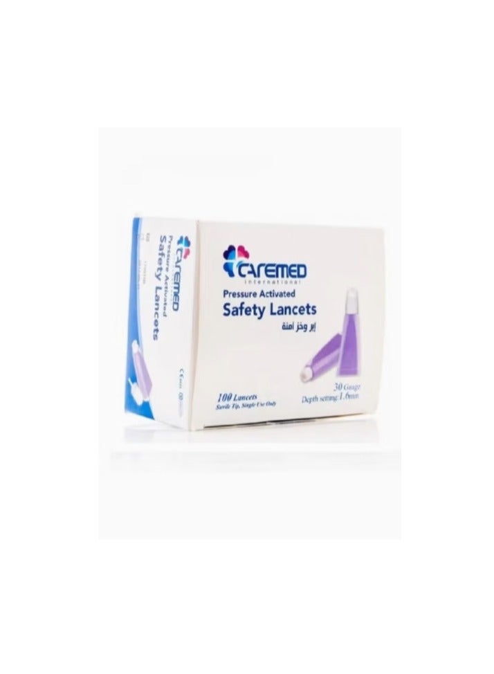 CAREMED 100 Safety Lancets -30 G - 1.6 mm  - Image 2