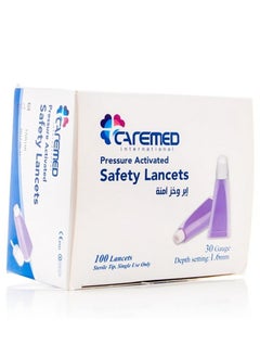 CAREMED 100 Safety Lancets -30 G - 1.6 mm  - Image 1