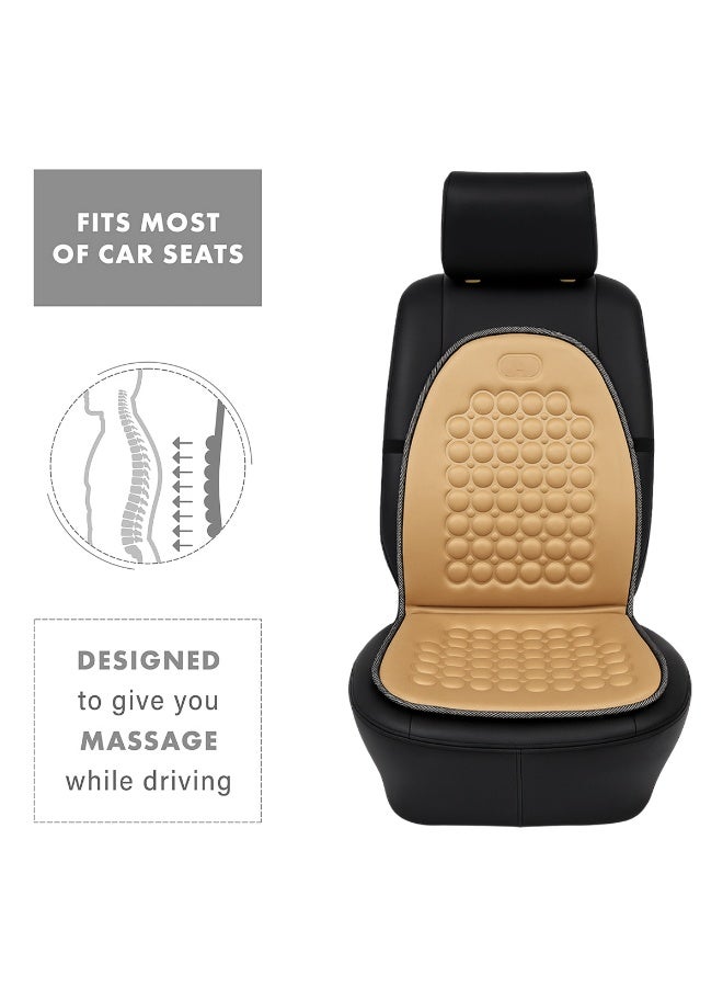 MOB Beige Car Seat Cushion CU-111 – 1PCS, Universal Fit for SUVs, Trucks, and Cars, Breathable PU Leather, Massage Effect, Comfortable Support for Long Drives, Easy to Clean, Ideal for Office and Home Use, Durable and Stylish Seat Protector - Image 5