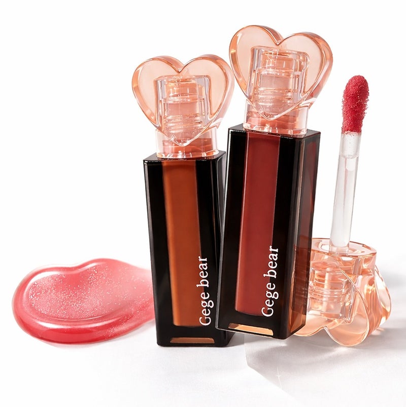 Gege bear Hydrating Lip Glaze Moisturizing Lip Gloss Long Lasting Lip Tint Lightweight Smooth Lip Makeup for Women 06 Tipsy Rum - Image 1