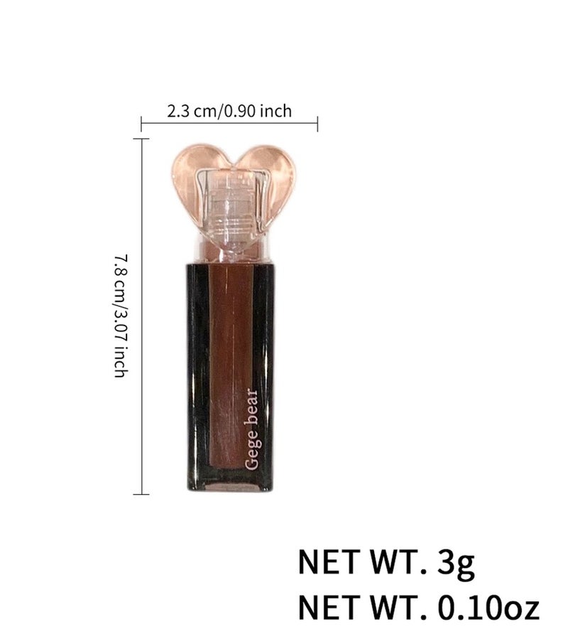 Gege bear Hydrating Lip Glaze Moisturizing Lip Gloss Long Lasting Lip Tint Lightweight Smooth Lip Makeup for Women 06 Tipsy Rum - Image 4