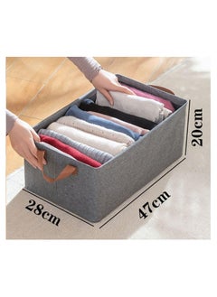 Generic 2PCS Wardrobe Organizer for Clothes with Metal Frame Rectangle Storage Baskets for Clothing Fabric Storage Box with Handles Shelf Basket for Storage Clothes (2 PCS, Big Storage Box)  - Image 1