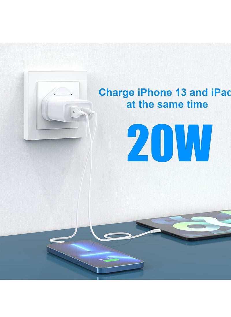 ELTRAZONE - 20W USB C Fast Charger for Samsung Galaxy A13/ A14/ A51/M13; Xiaomi Redmi 10 2022/10 /10C 4G/ 10 Power; Google Pixel 7, Dual Port Type-C QC3.0 Wall Adapter - Image 1