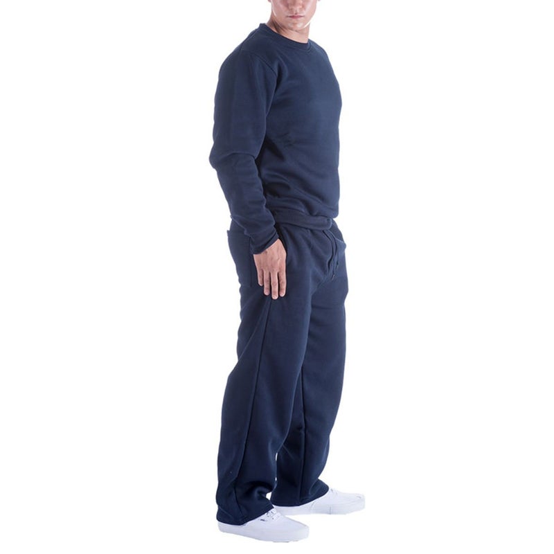 Facitisu Mens Sweatpants Fleece Athletic Open Bottom Workout Pants with Pocket Baggy Drawstring Sweats Pants Gym Joggers Navy 4X-Large - Image 3