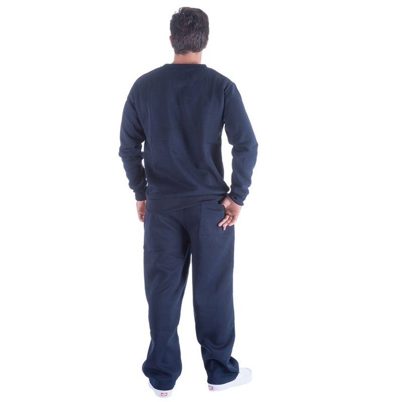Facitisu Mens Sweatpants Fleece Athletic Open Bottom Workout Pants with Pocket Baggy Drawstring Sweats Pants Gym Joggers Navy 4X-Large - Image 4