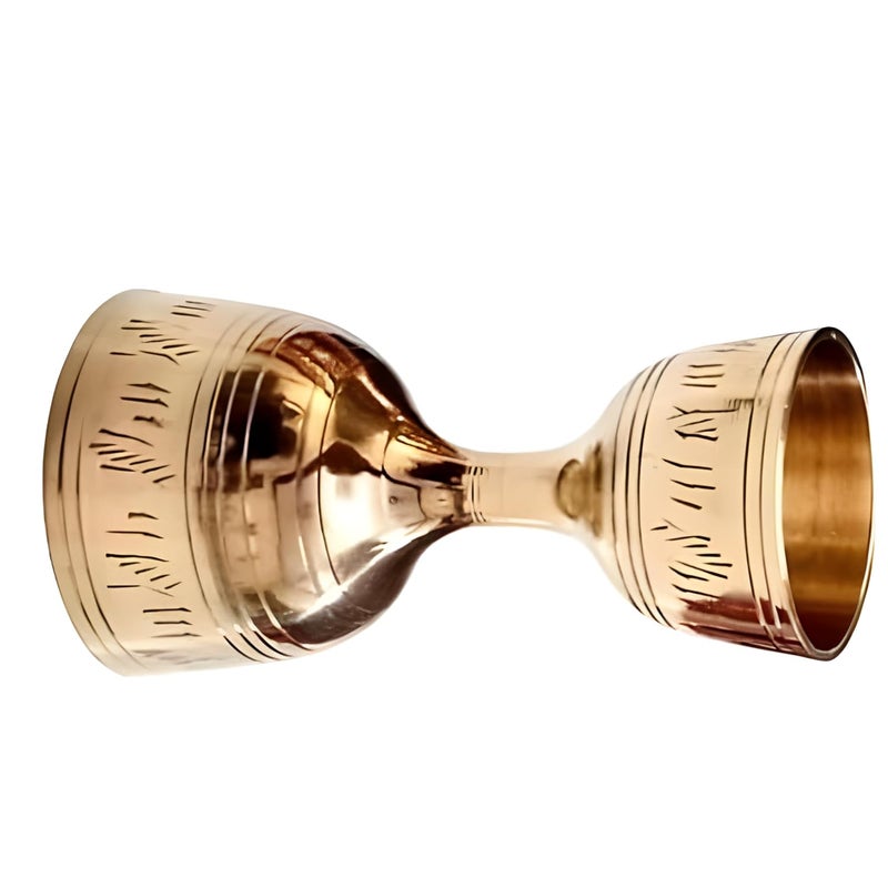 Rengvo Rudra Exports Brass Peg Measurer 30 60ml Glass Cocktail Jigger Shot Glass Double Side Drink Measuring Bar Tool Mixed Cocktail Beaker Pack of of 1 - Image 4