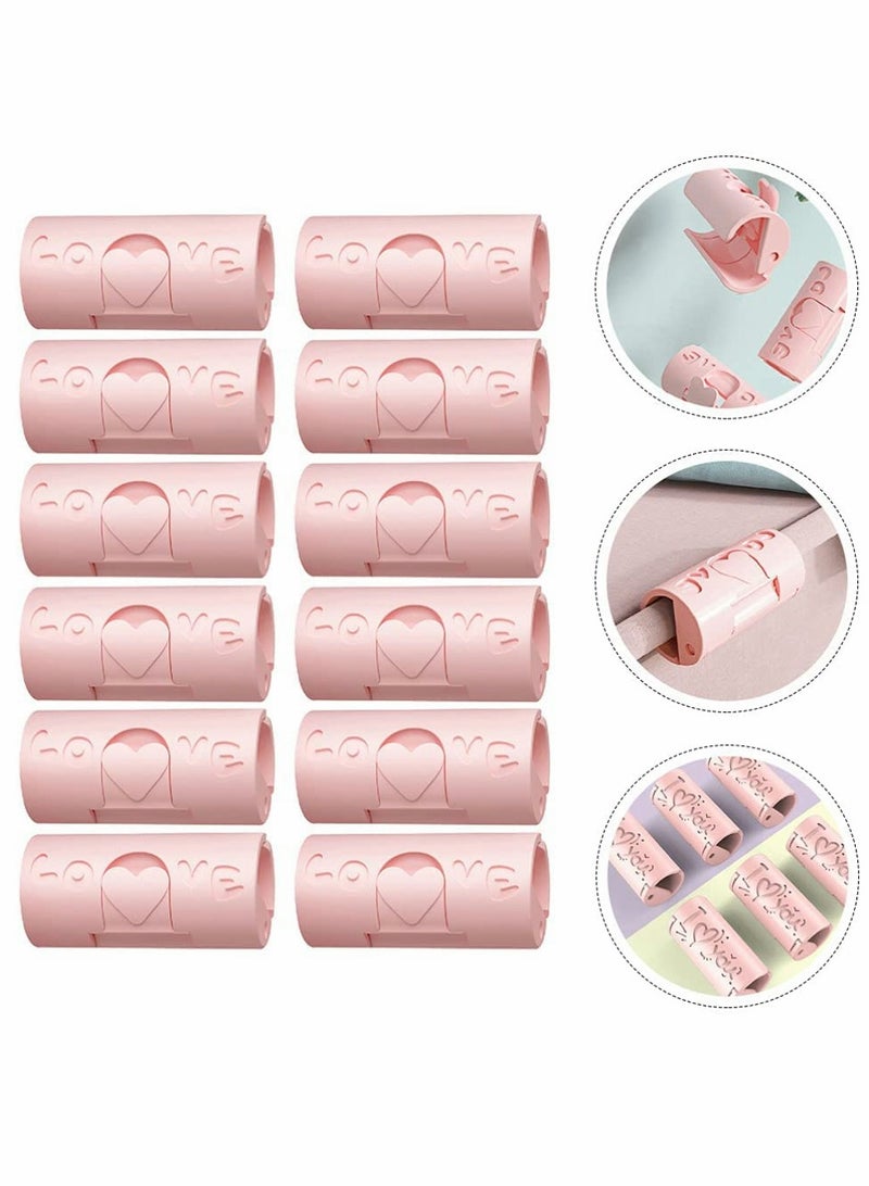 Cobest Bed Sheet Holder Straps Non- Slip Elastic Mattress Corner Clips Adjustable Keep Sheets Snug for Full Size Pink 12pcs - Image 4