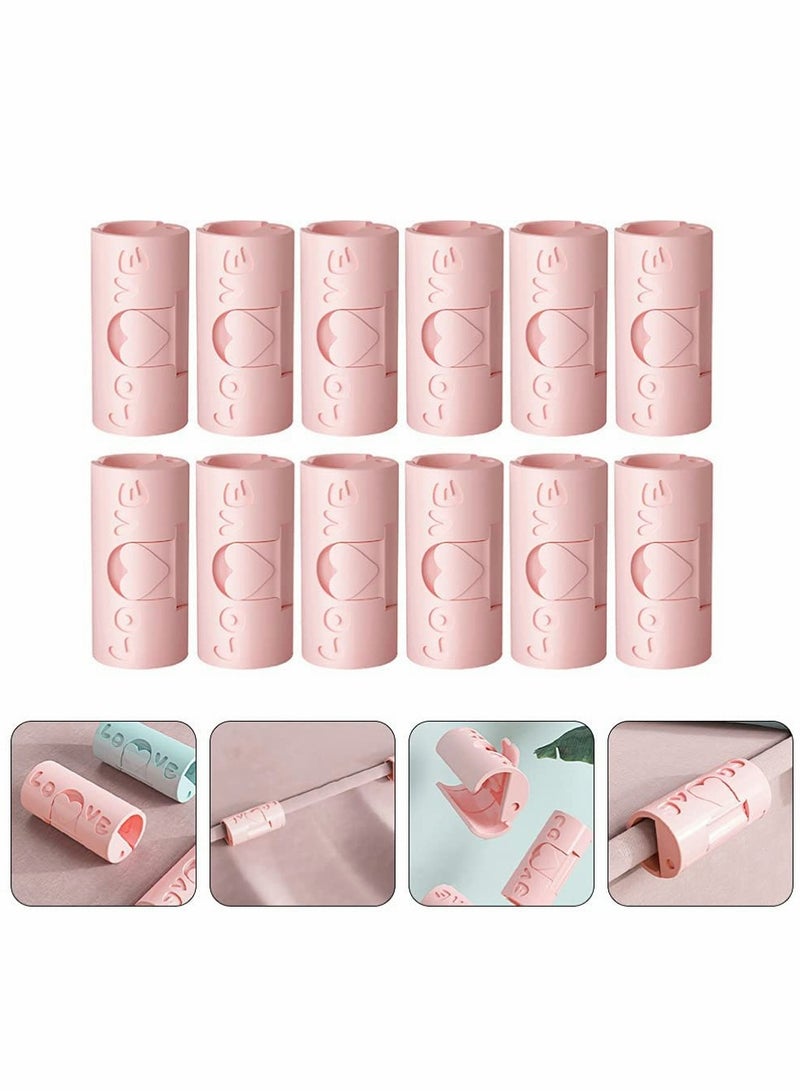 Cobest Bed Sheet Holder Straps Non- Slip Elastic Mattress Corner Clips Adjustable Keep Sheets Snug for Full Size Pink 12pcs - Image 5