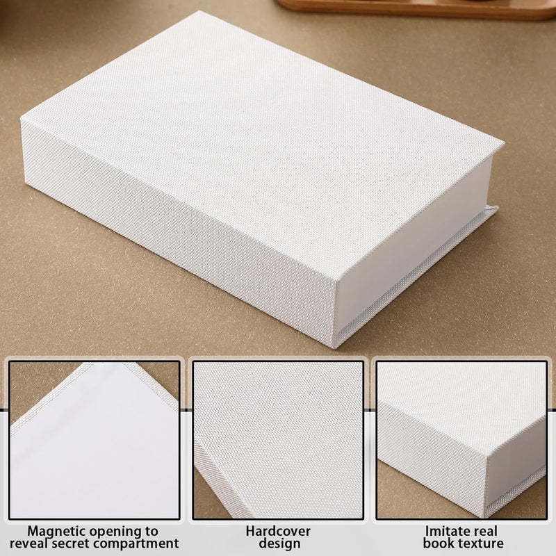 Tioncy 3 Pcs Neutral Linen Book Box Decorative Faux Book Props Storage for Modern Farmhouse Home Decor Bookshelf Table Card Photo DIY Keepsake(Multi Sizes,Black, White, Dark Gray) - Image 3