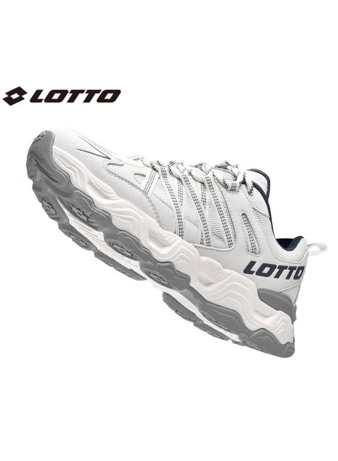 Lotto Men's Shoes, Autumn Sports Shoes, Shock-absorbing Outdoor Hiking Shoes, Casual Footwear, White And Gray , Size 40 - Image 3