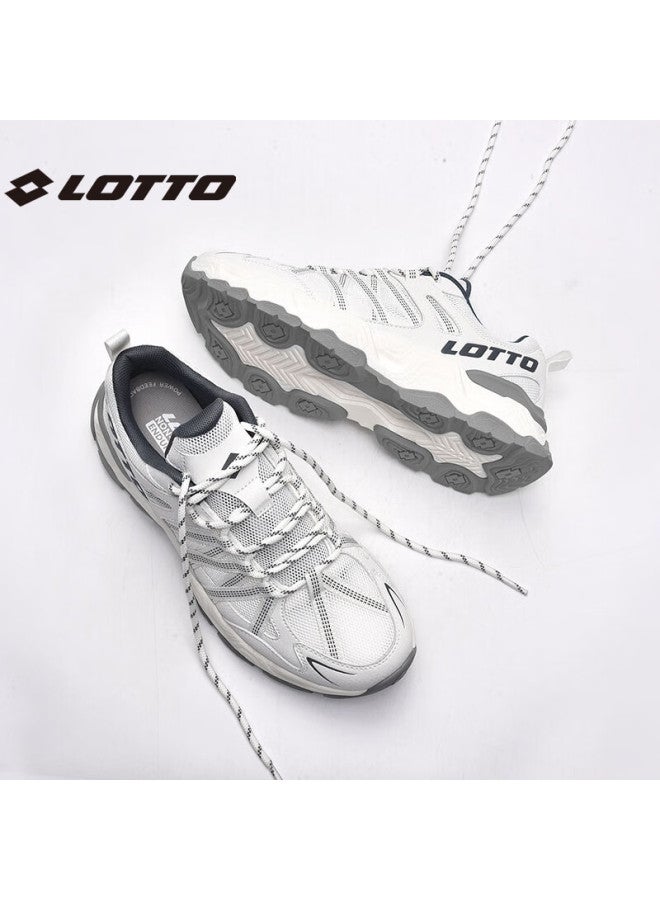 Lotto Men's Shoes, Autumn Sports Shoes, Shock-absorbing Outdoor Hiking Shoes, Casual Footwear, White And Gray , Size 40 - Image 4