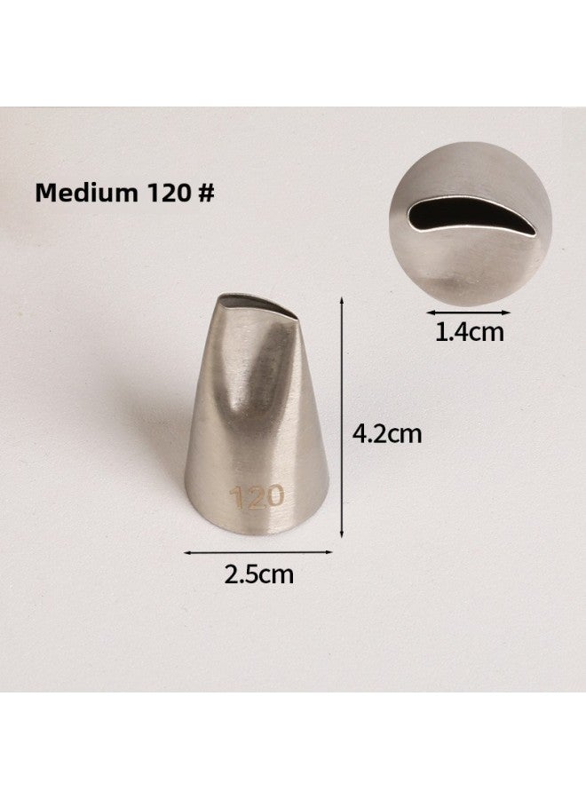 Stainless Steel Pastry Nozzle Korean Style Pastry Milking Oil Rose Cake Cream Cream Petal Skirt Pastry Nozzle 104 Mouth-Specifications:120 - Image 1