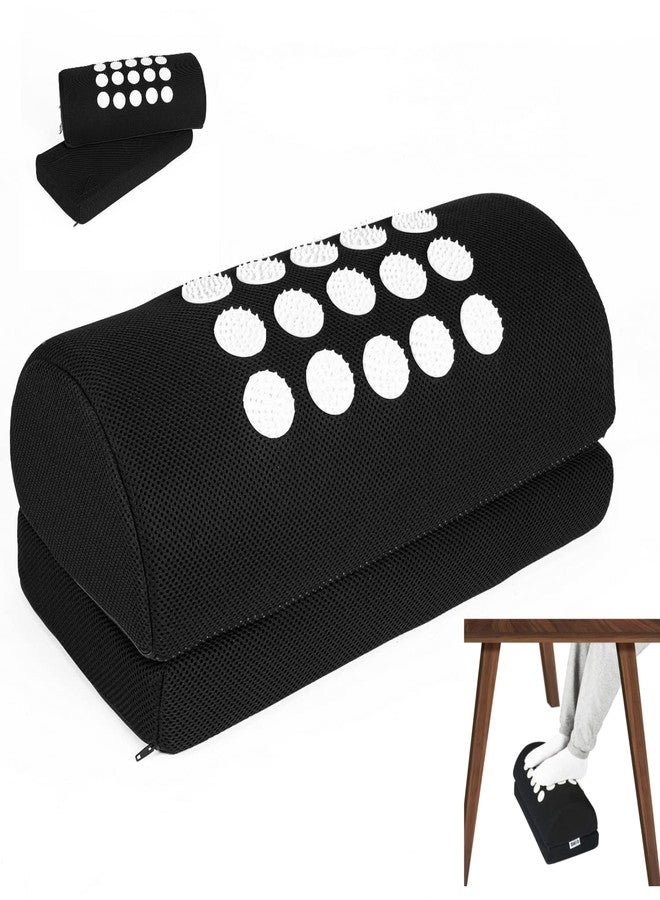 Metron Foot Rest for Under Desk at Work - Adjustable (Two Heights) With Acupressure Stimulators | Foot Rest for Office Chair & Gaming Chair - Ergonomic Design for Back & Hip Pain Relief (Black) - Image 1